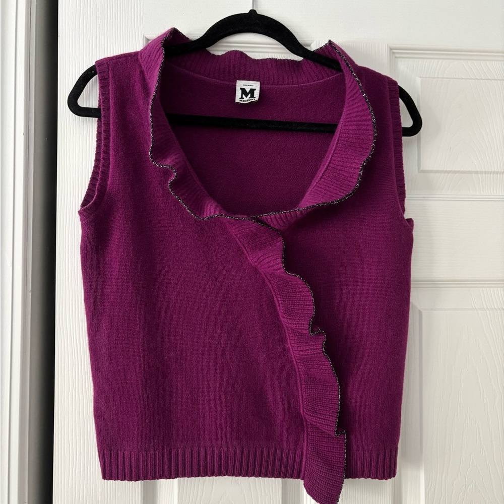 M Missoni Ruffled Asymmetric Knit Vest - Made in Italy